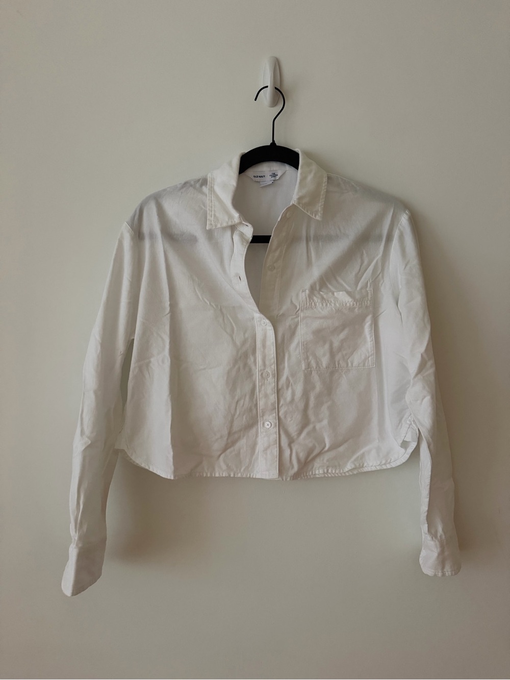 BUNDLE Cropped White Button-Front Shirt